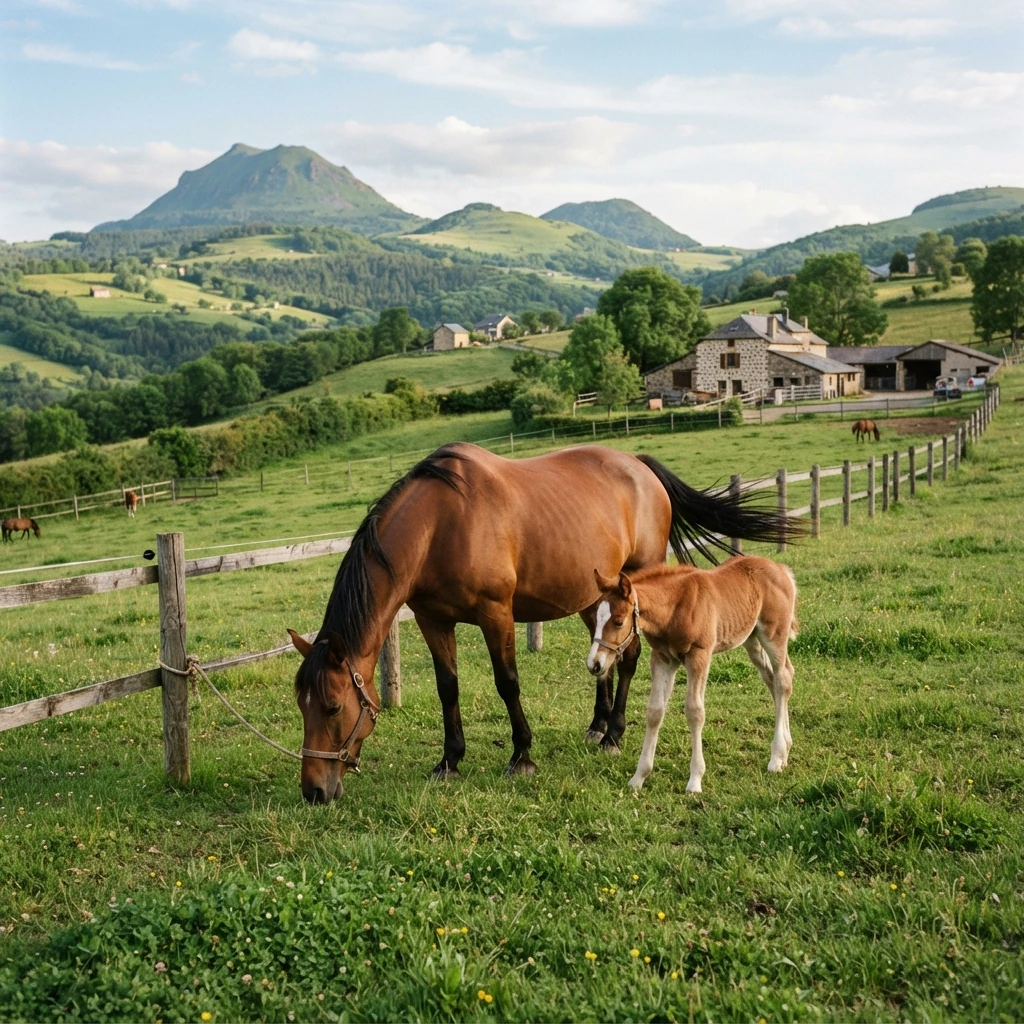 Élevage de chevaux au Centre Equestre Jéléna, Villebret